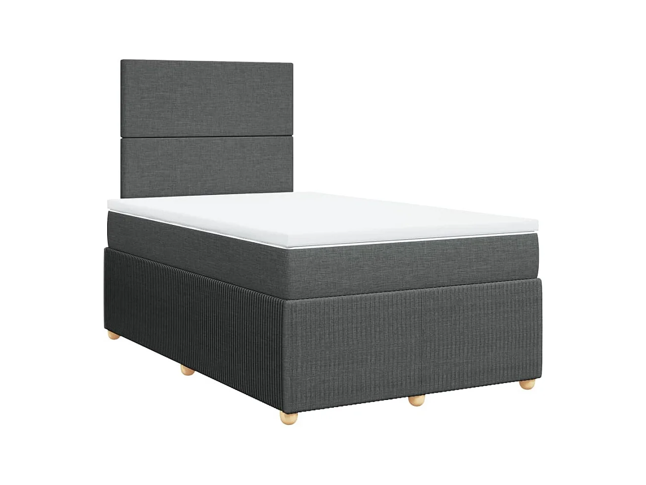 Cama boxspring com colchão 120x190 cm tecido cinzento-escuro