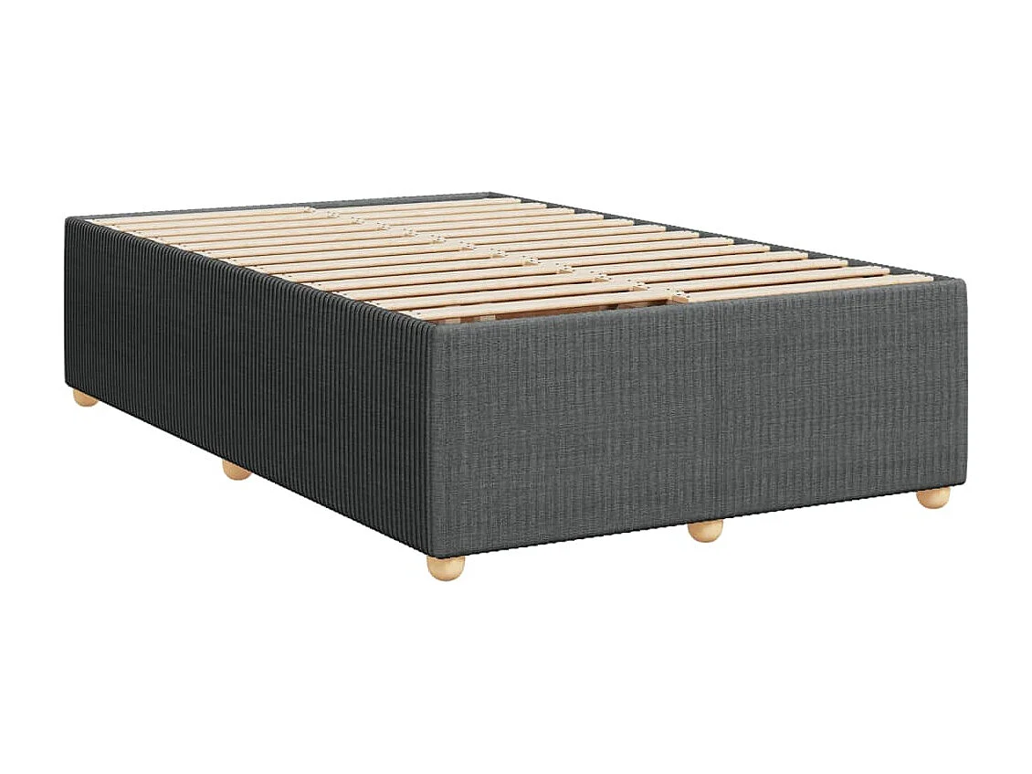 Cama box spring con colchón tela gris oscuro 120x190 cm
