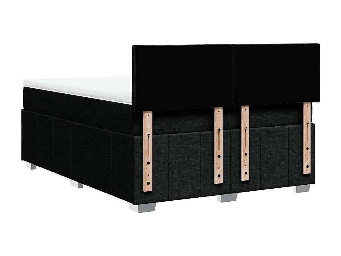 Sommier à lattes de lit avec matelas Noir 140x200 cm Tissu