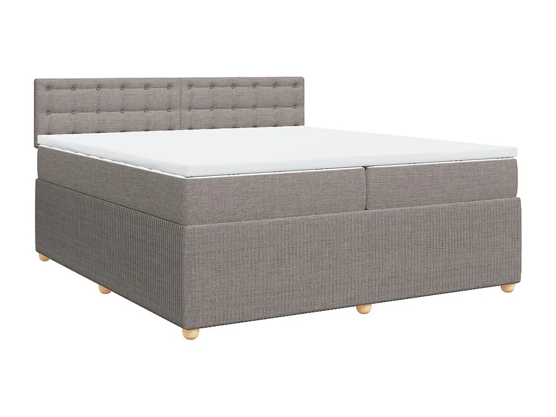 Sommier à lattes de lit avec matelas Taupe 200x200 cm Tissu
