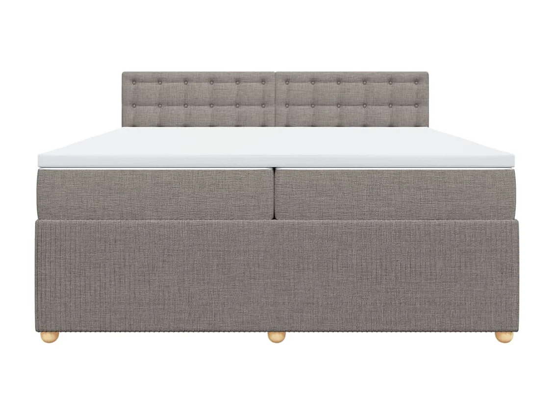 Sommier à lattes de lit avec matelas Taupe 200x200 cm Tissu