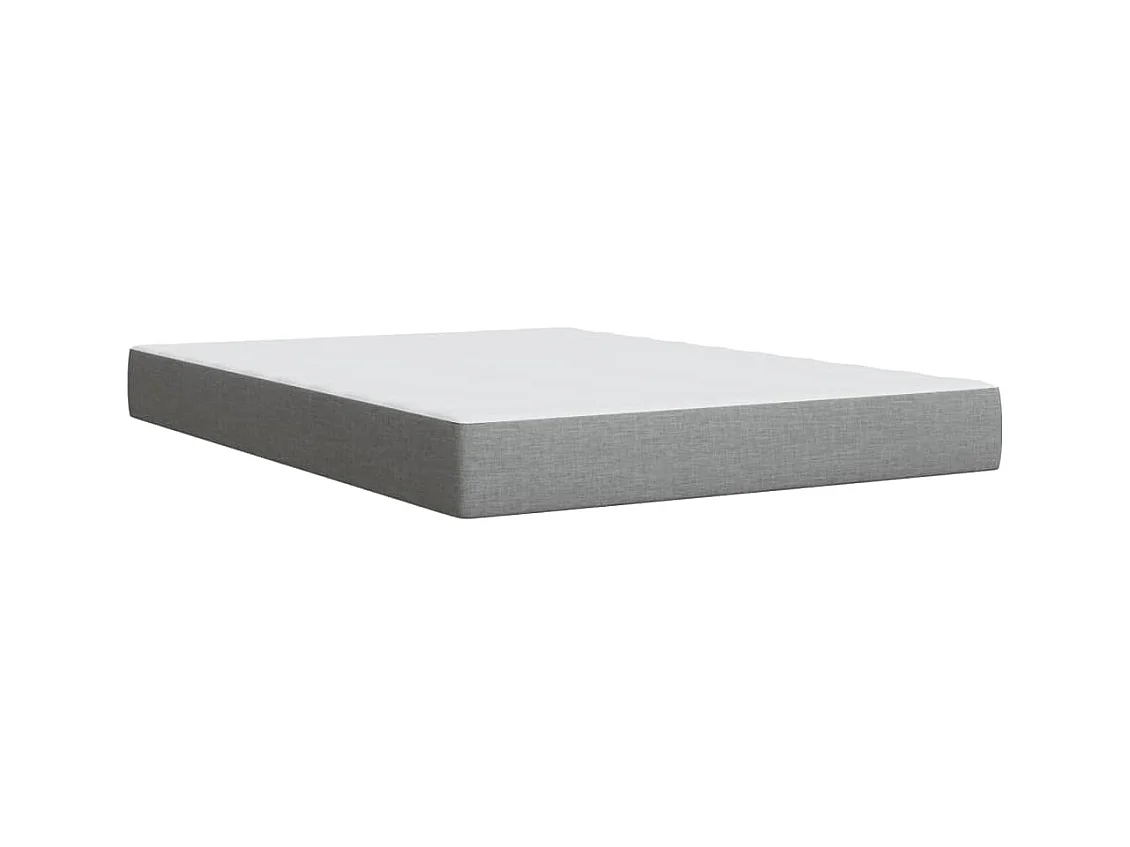 Sommier à lattes de lit avec matelas Gris clair 140x190cm Tissu