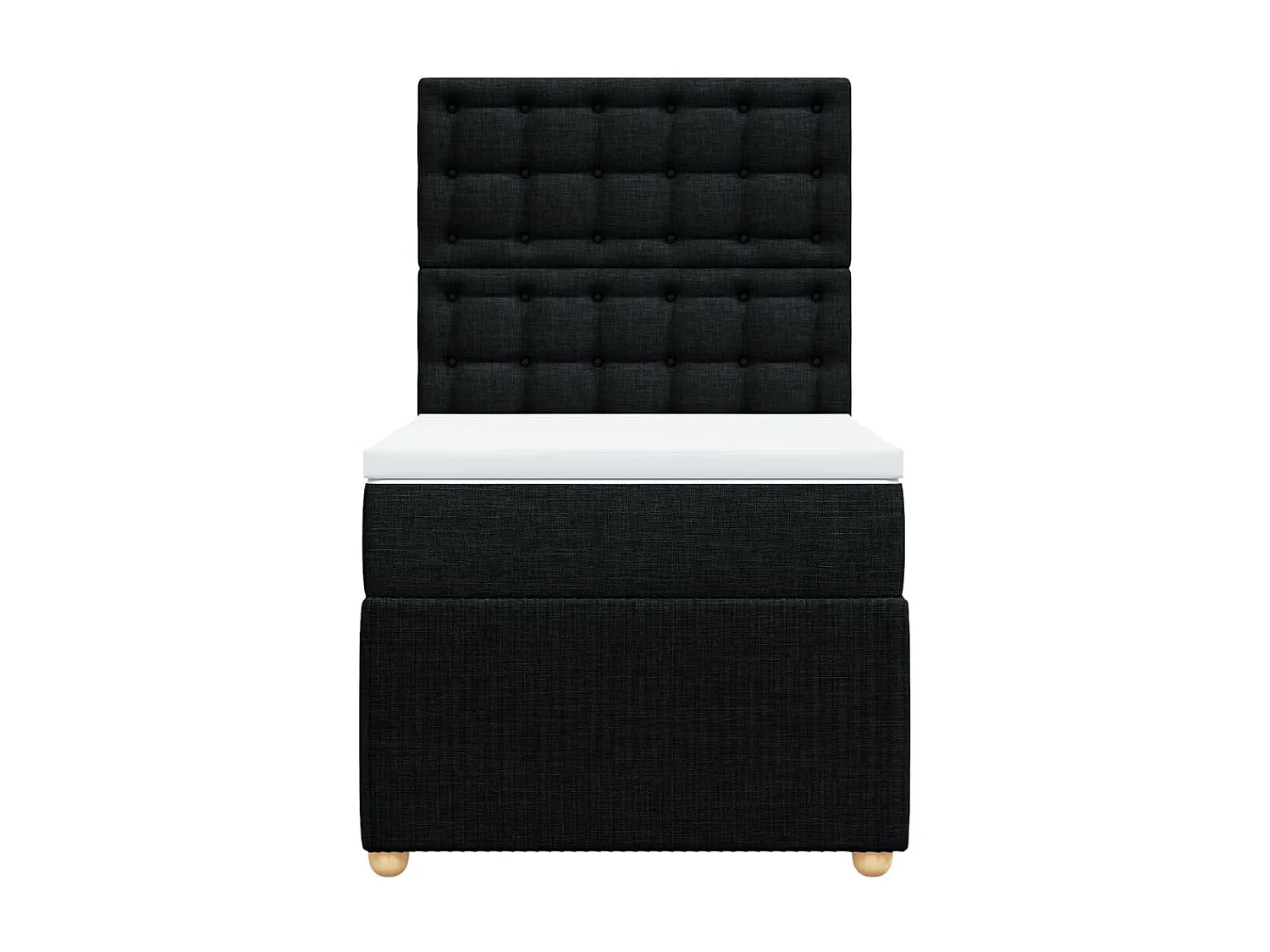 Sommier à lattes de lit avec matelas Noir 100x200 cm Tissu