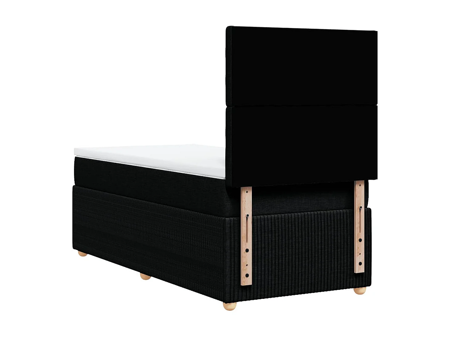 Sommier à lattes de lit avec matelas Noir 100x200 cm Tissu