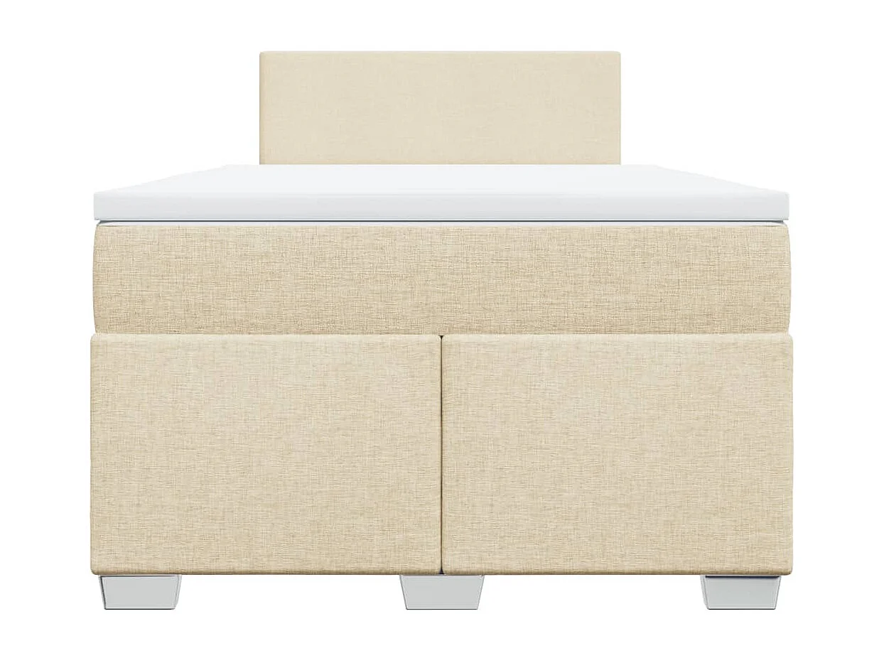 Sommier à lattes de lit avec matelas crème 120x190 cm tissu