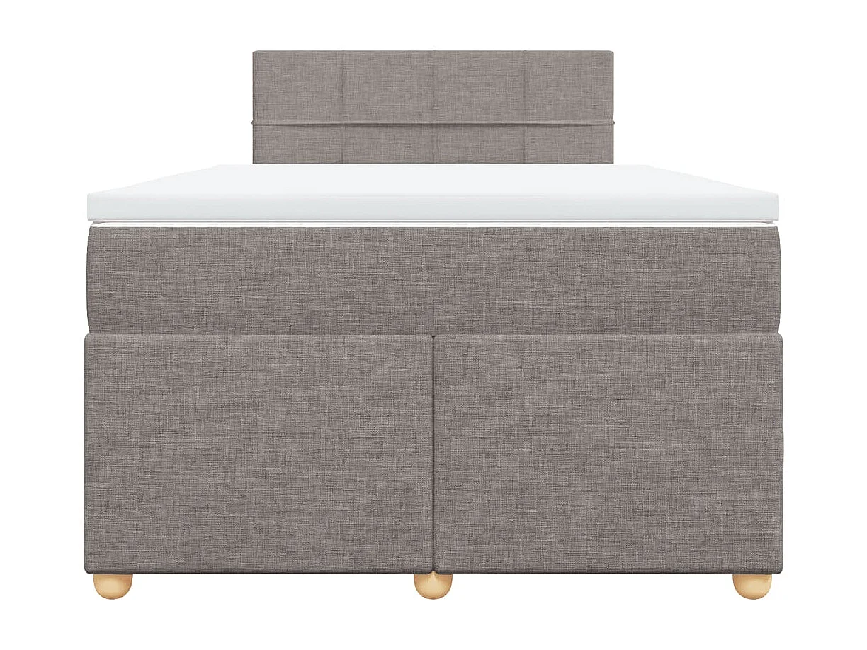 Cama boxspring c/ colchão 120x190cm tecido castanho-acinzentado