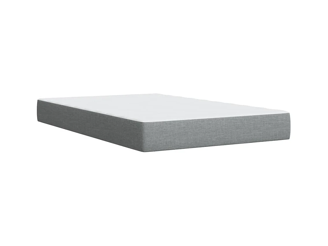 Cama boxspring com colchão 120x190 cm tecido cinzento-claro