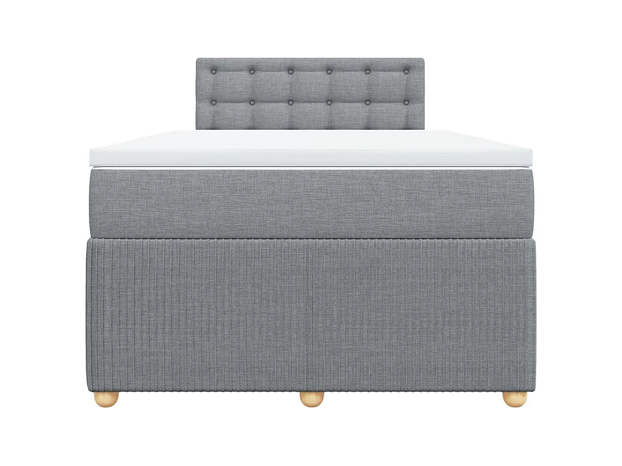 Cama boxspring com colchão 120x190 cm tecido cinzento-claro