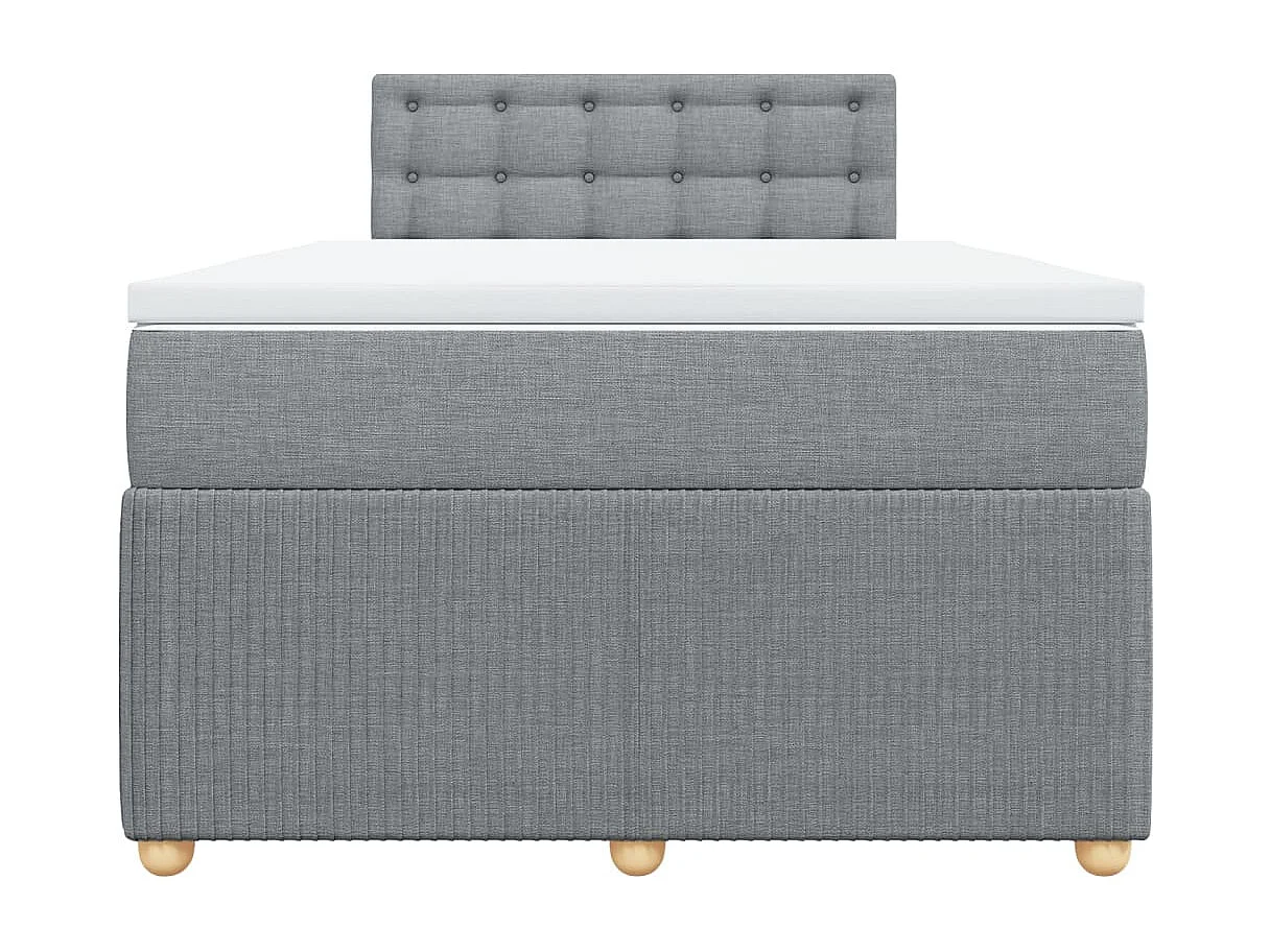 Cama boxspring com colchão 120x190 cm tecido cinzento-claro