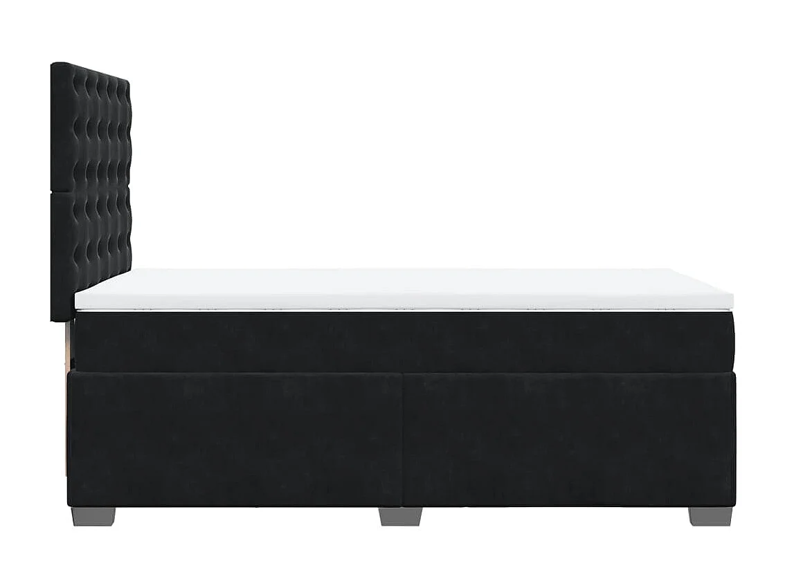 Sommier à lattes de lit avec matelas Noir 90x200 cm Velours