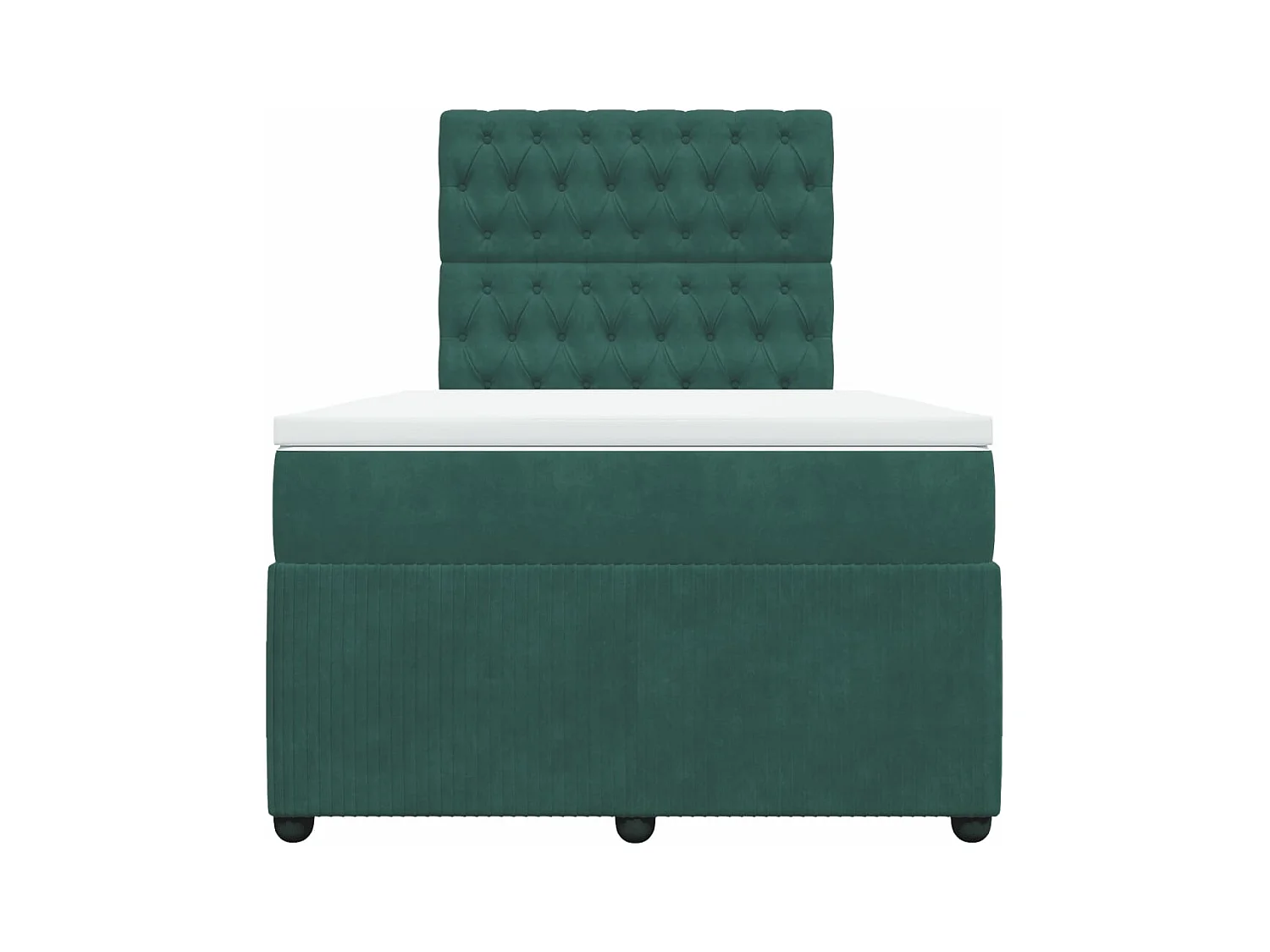 Cama box spring con colchón terciopelo verde oscuro 120x200 cm