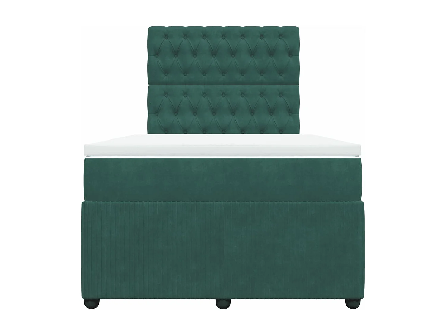 Sommier à lattes de lit et matelas Vert foncé 120x200cm Velours