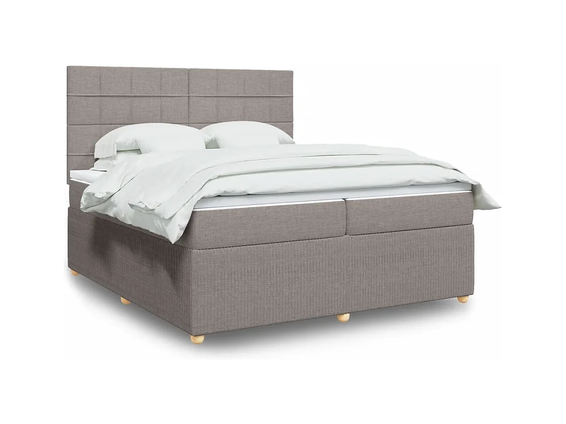 Boxspring met matras stof taupe 200x200 cm