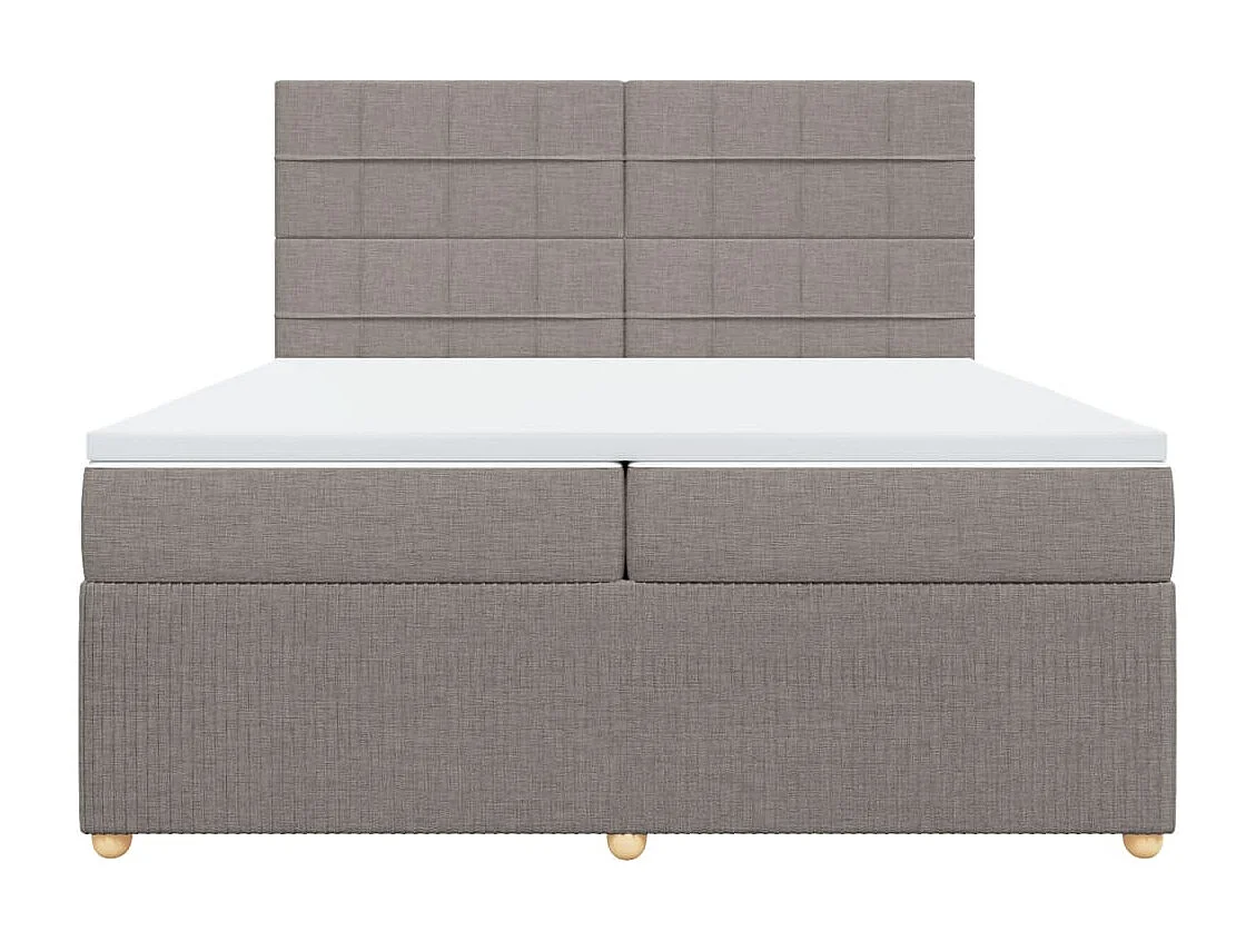 Sommier à lattes de lit avec matelas Taupe 200x200 cm Tissu