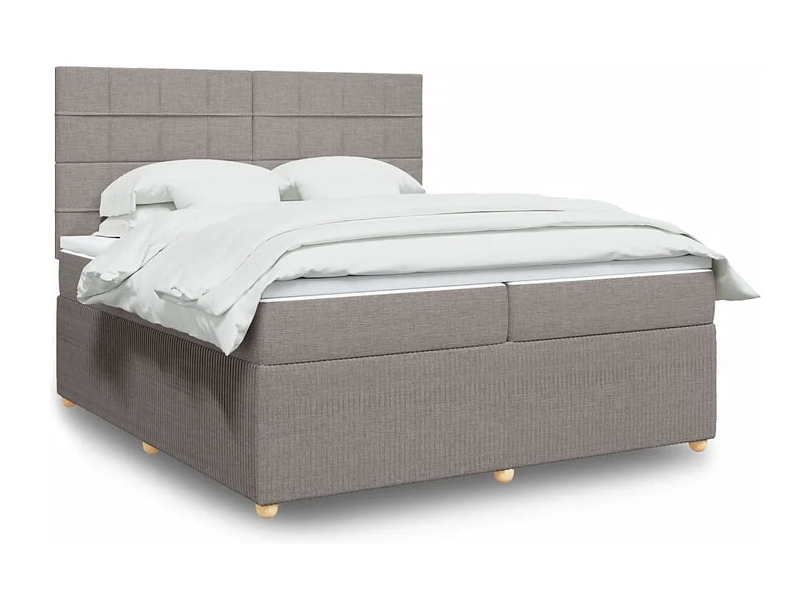 Sommier à lattes de lit avec matelas Taupe 200x200 cm Tissu