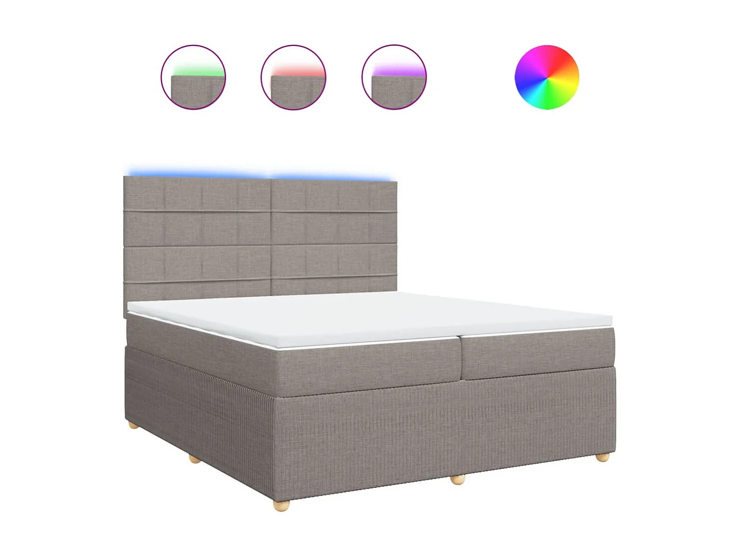 Sommier à lattes de lit avec matelas Taupe 200x200 cm Tissu