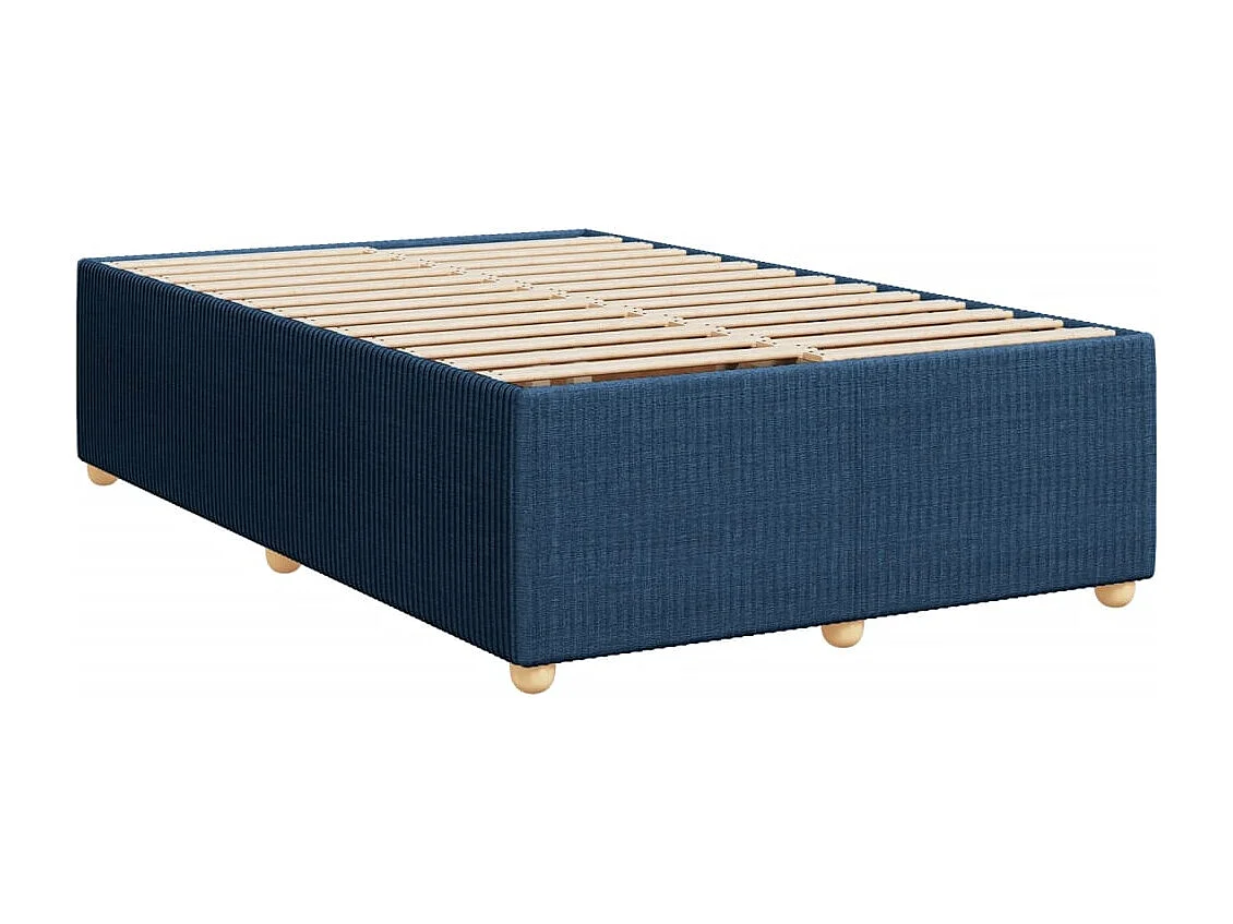 Cama box spring con colchón tela azul 120x190 cm