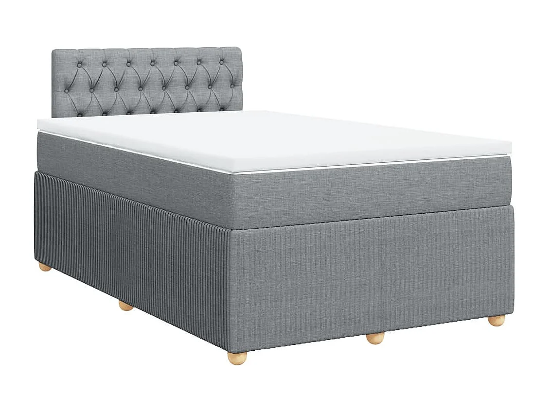 Cama com molas/colchão 120x200 cm tecido cinza-claro