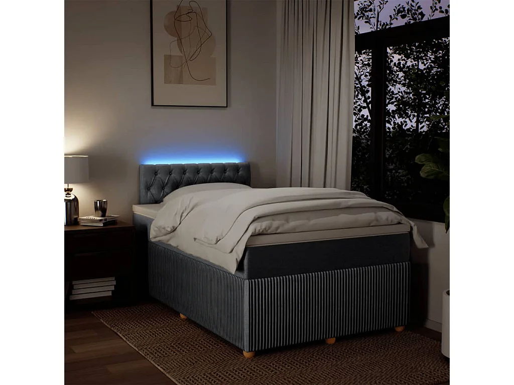 Cama com molas/colchão 120x200 cm tecido cinza-claro