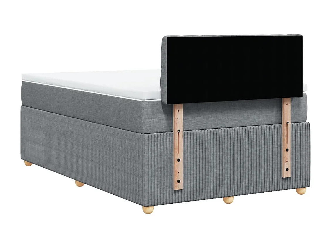 Cama com molas/colchão 120x200 cm tecido cinza-claro