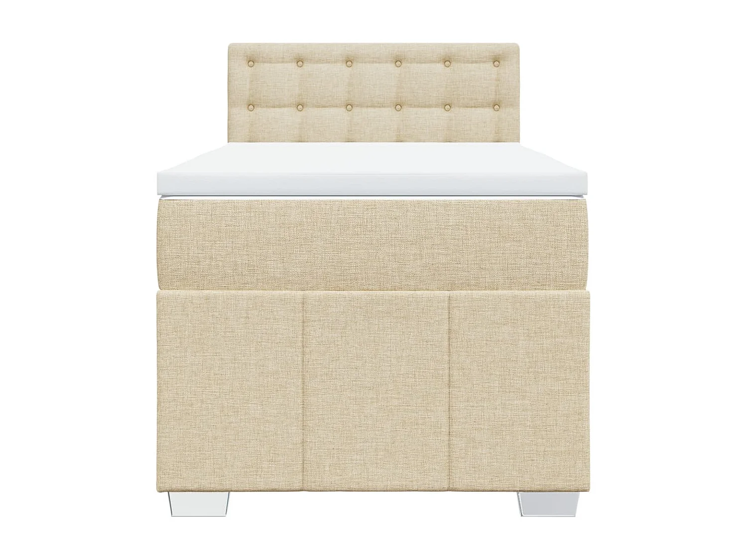 Sommier à lattes de lit et matelas Crème 90x190 cm Tissu