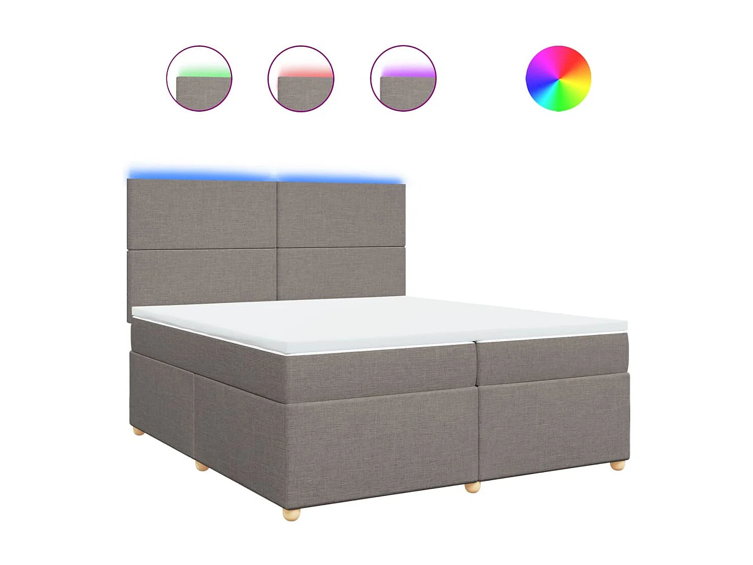 Sommier à lattes de lit avec matelas Taupe 200x200 cm Tissu