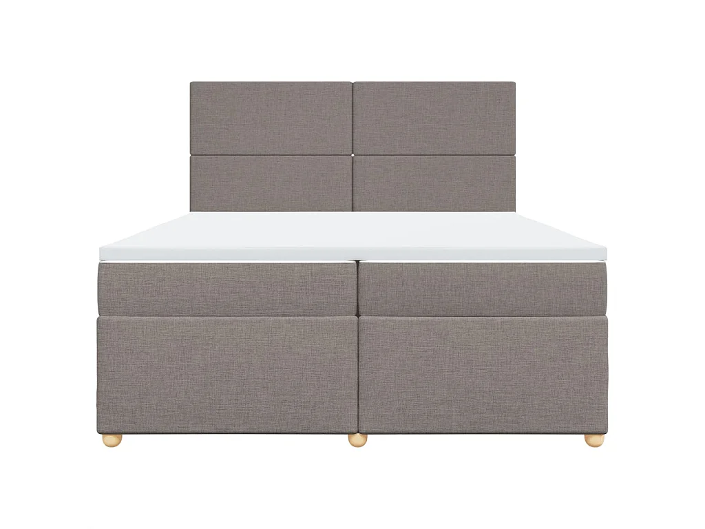 Sommier à lattes de lit avec matelas Taupe 200x200 cm Tissu