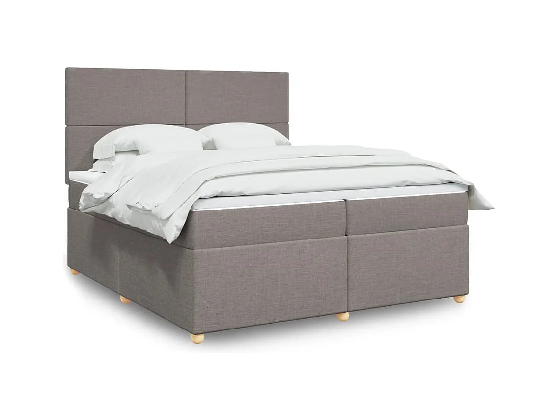 Boxspring met matras stof taupe 200x200 cm