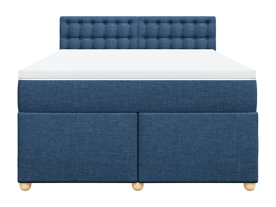 Sommier à lattes de lit avec matelas Bleu 140x200 cm Tissu