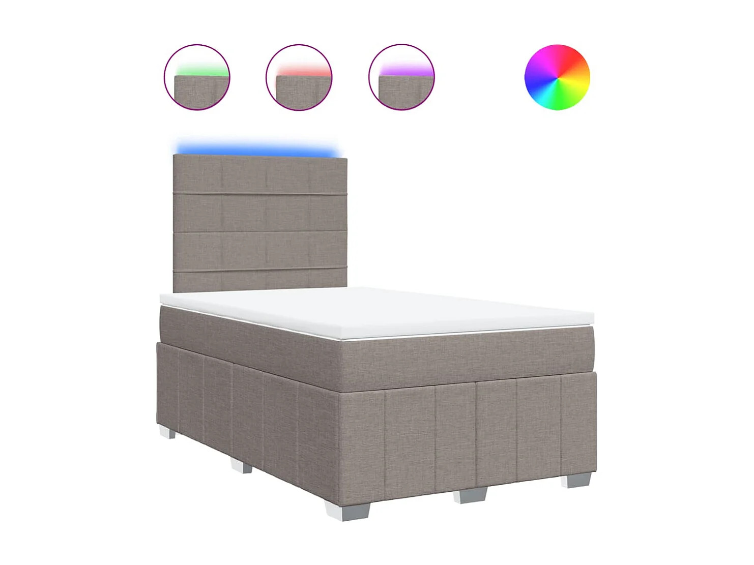 Sommier à lattes de lit avec matelas taupe 120x190 cm tissu