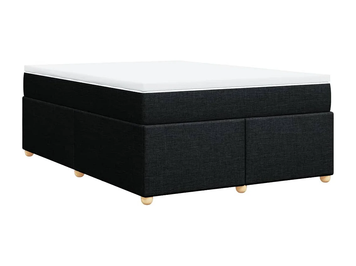 Sommier à lattes de lit avec matelas Noir 160x200 cm Tissu