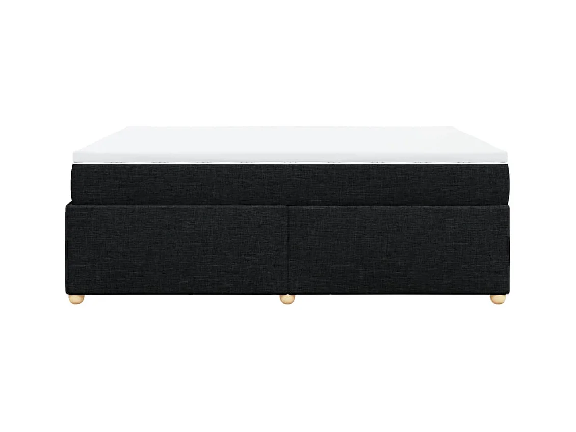 Sommier à lattes de lit avec matelas Noir 160x200 cm Tissu