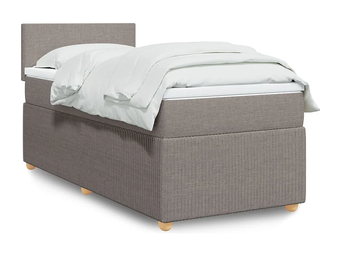 Sommier à lattes de lit avec matelas Taupe 90x190 cm Tissu