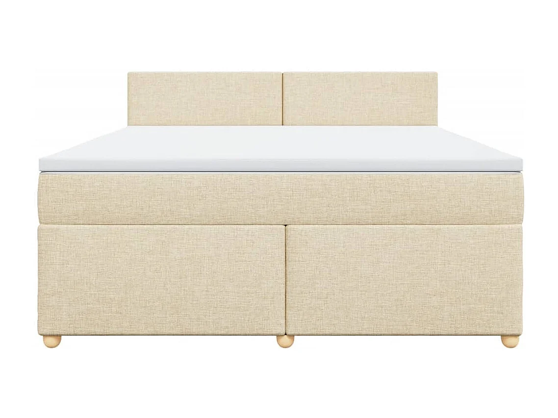 Sommier à lattes de lit avec matelas Crème 180x200 cm Tissu