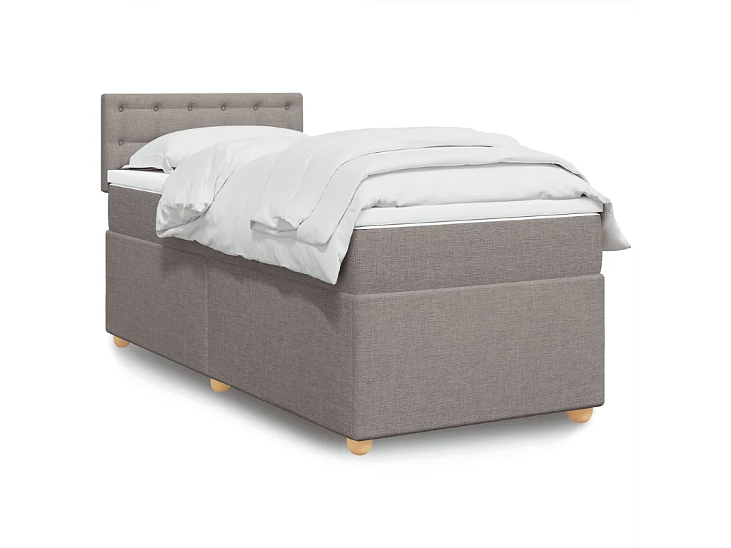 Sommier à lattes de lit avec matelas Taupe 100x200 cm Tissu