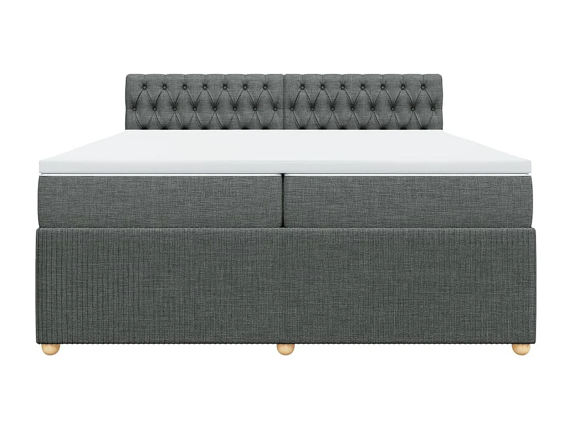 Boxspring met matras stof donkergrijs 200x200 cm