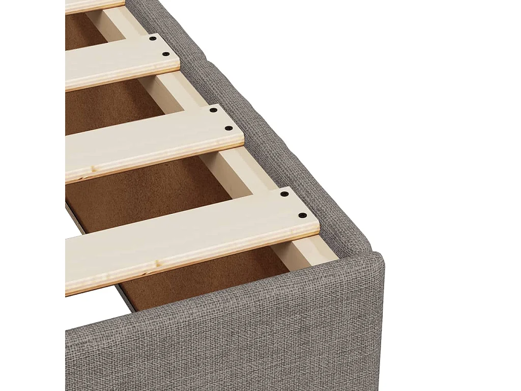 Sommier à lattes de lit avec matelas Taupe 90x200 cm Tissu