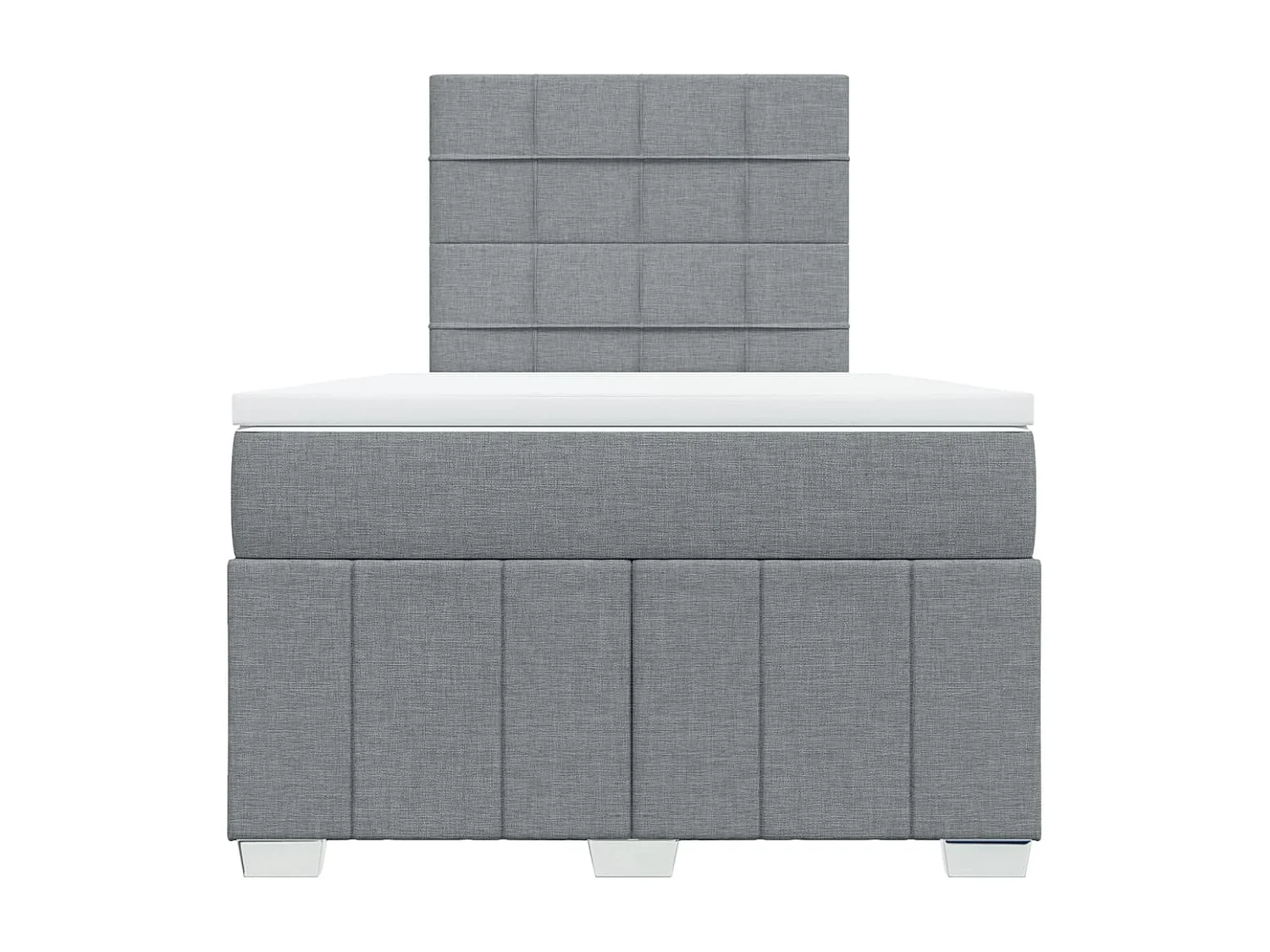 Cama boxspring com colchão 120x190 cm tecido cinzento-claro
