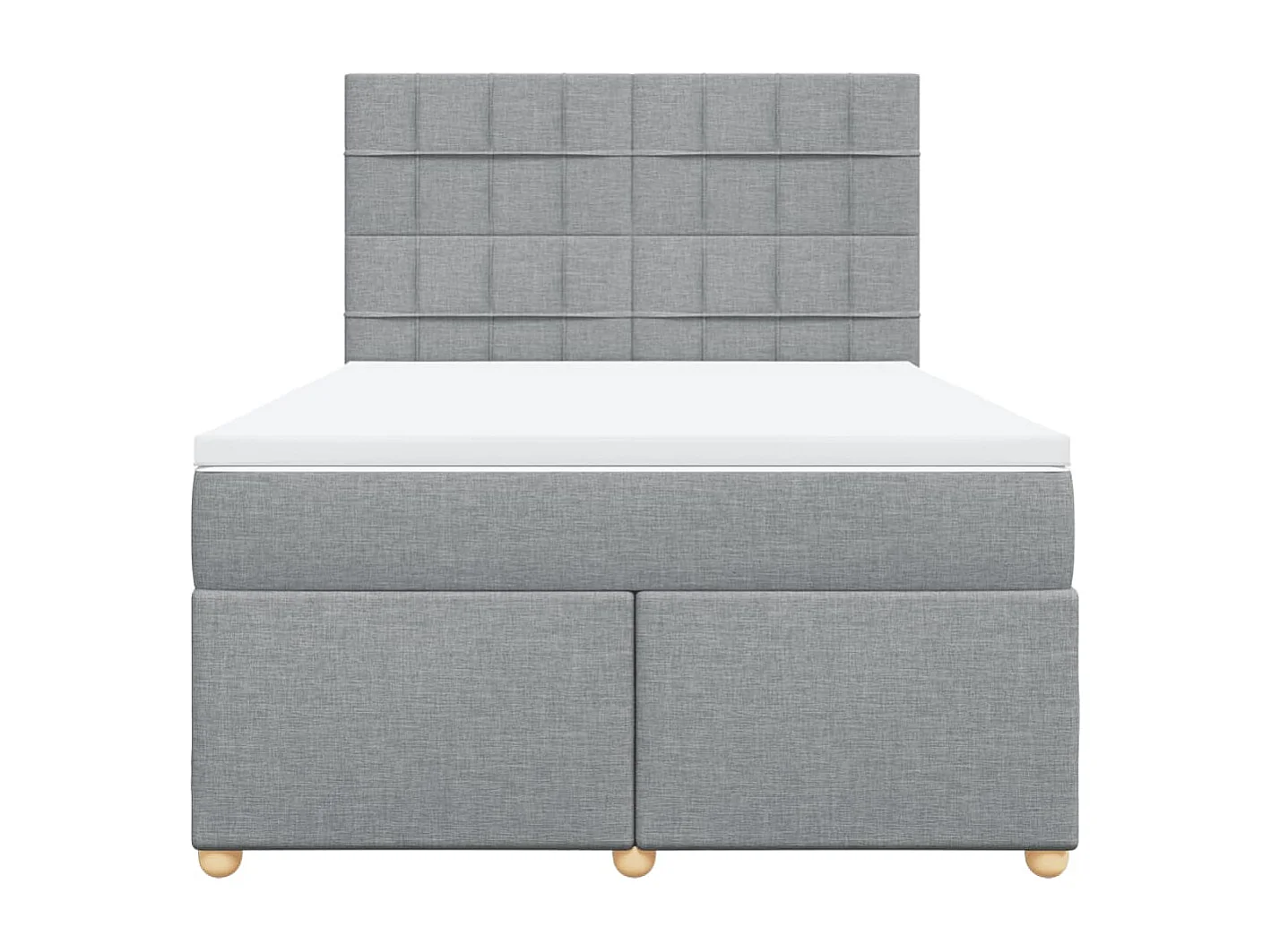 Sommier à lattes de lit avec matelas Gris clair 140x190cm Tissu