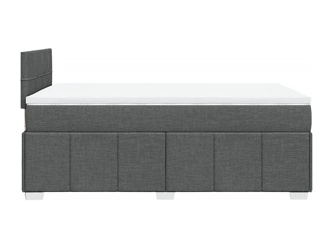 Cama box spring con colchón tela gris oscuro 120x190 cm
