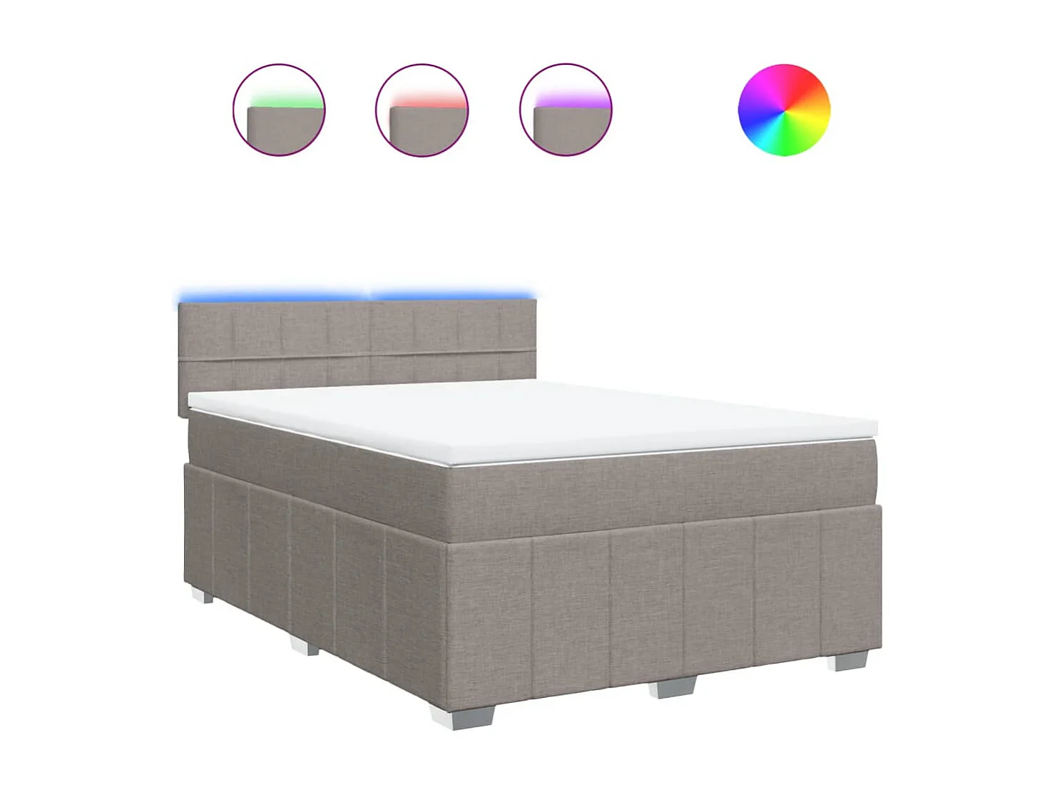 Boxspring met matras stof taupe 140x200 cm