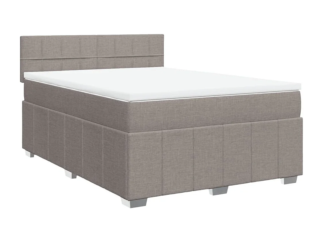 Boxspring met matras stof taupe 140x200 cm