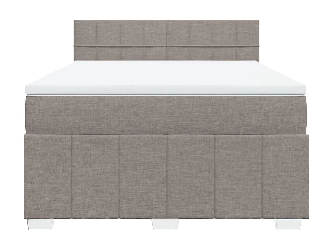 Sommier à lattes de lit avec matelas Taupe 140x200 cm Tissu