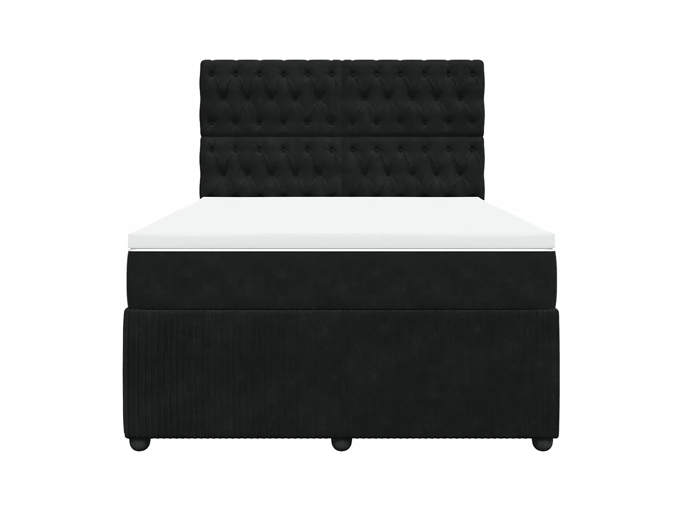 Sommier à lattes de lit avec matelas Noir 140x190 cm Velours