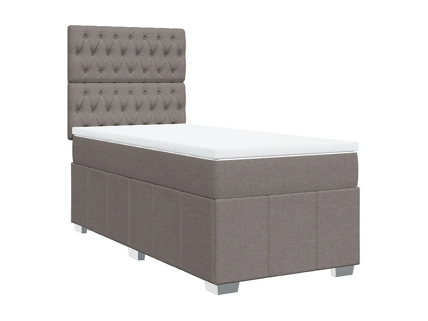 Sommier à lattes de lit avec matelas Taupe 100x200 cm Tissu