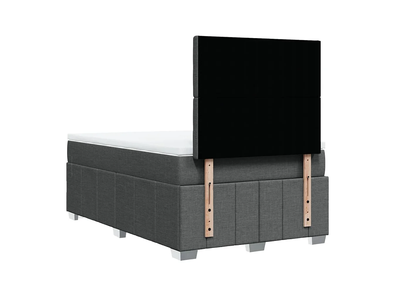 Sommier à lattes de lit avec matelas Gris foncé 120x200cm Tissu
