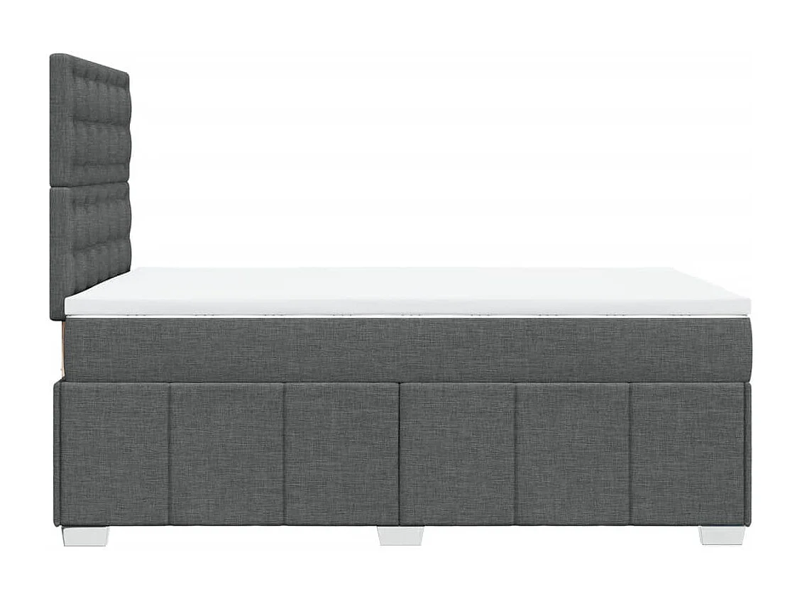 Cama box spring con colchón tela gris oscuro 120x200 cm
