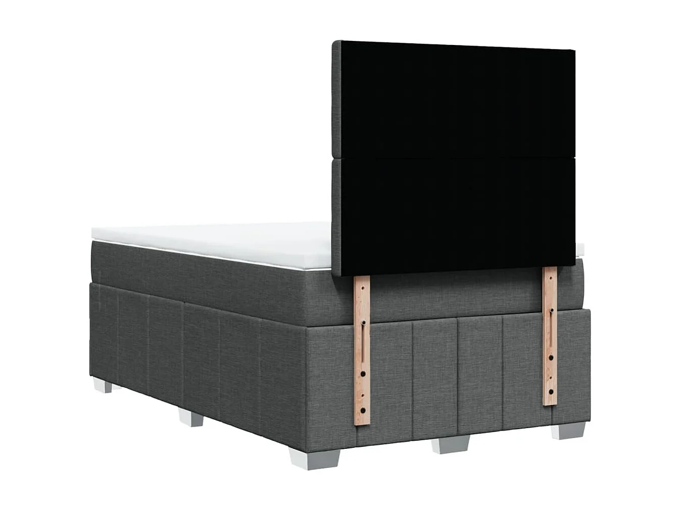 Cama box spring con colchón tela gris oscuro 120x200 cm
