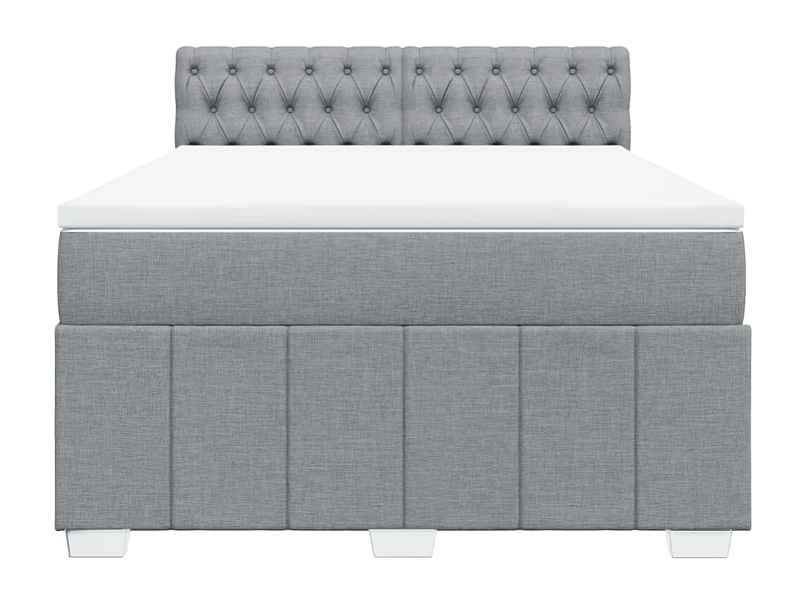 Sommier à lattes de lit avec matelas Gris clair 160x200cm Tissu