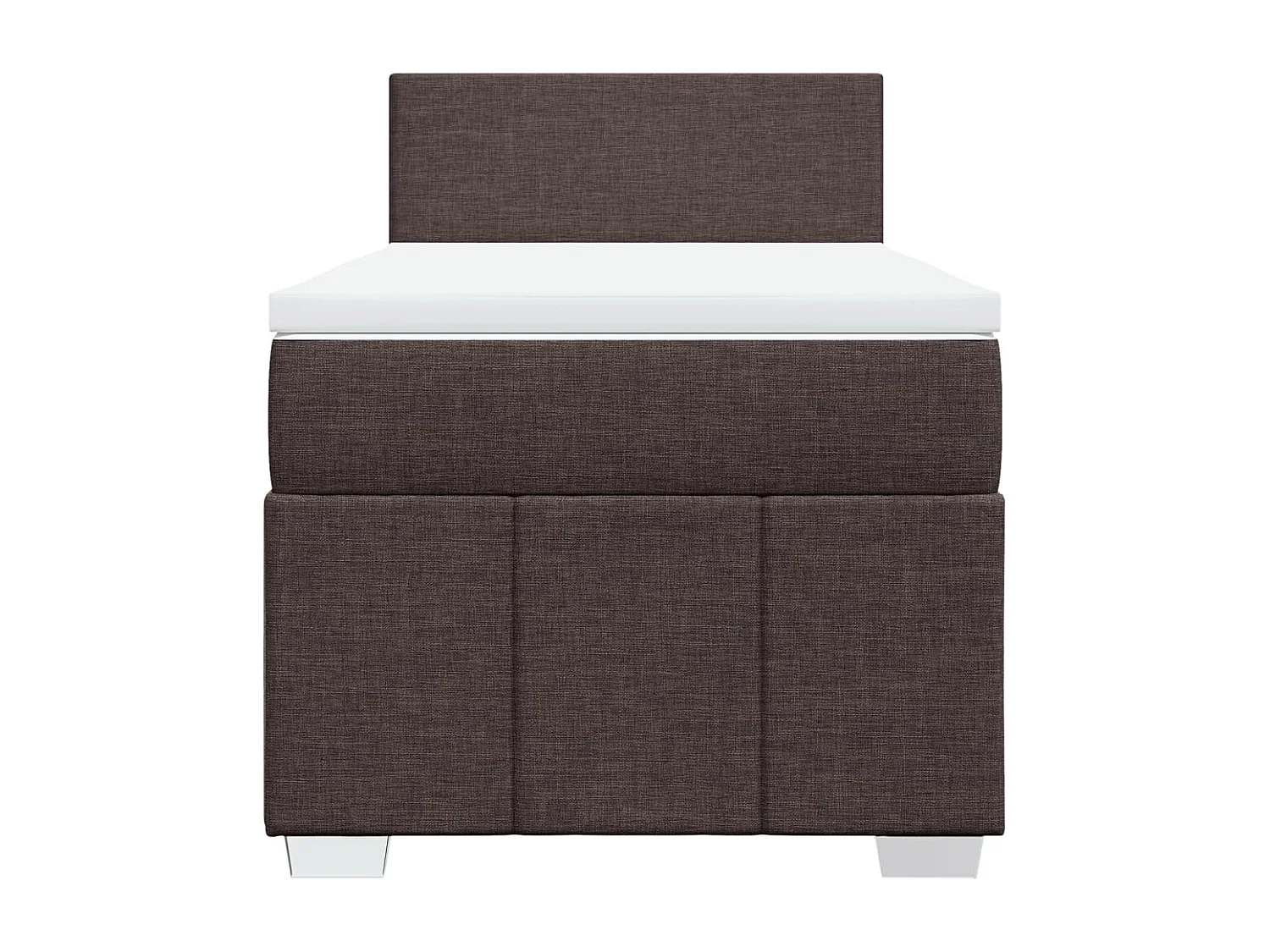 Boxspring met matras stof donkerbruin 90x190 cm